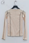 BASERANGE Long Sleeve T-Shirt TTML Collection Ribbed Cotton Portugal BAS-TTML-RB-SU24-KANO PINK